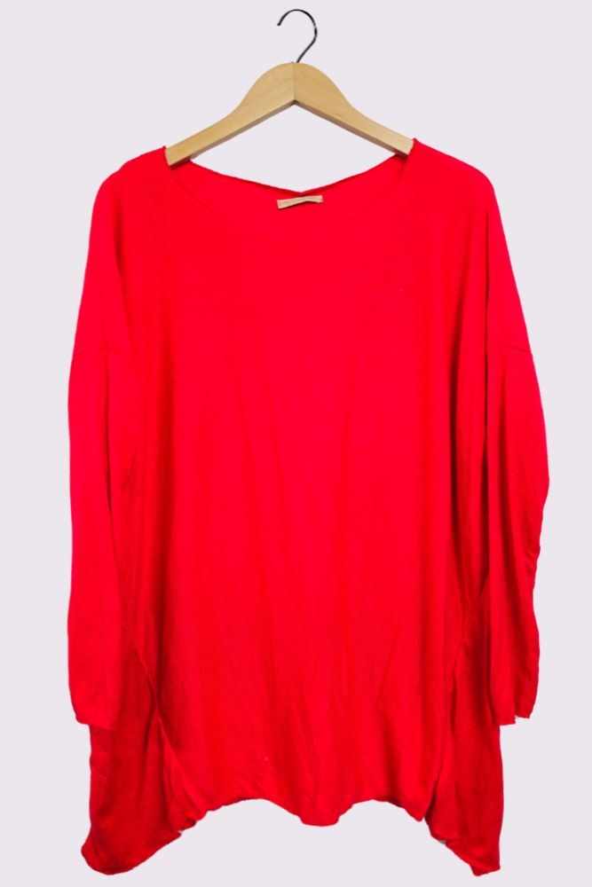 Plain Dipped Hem Viscose Top