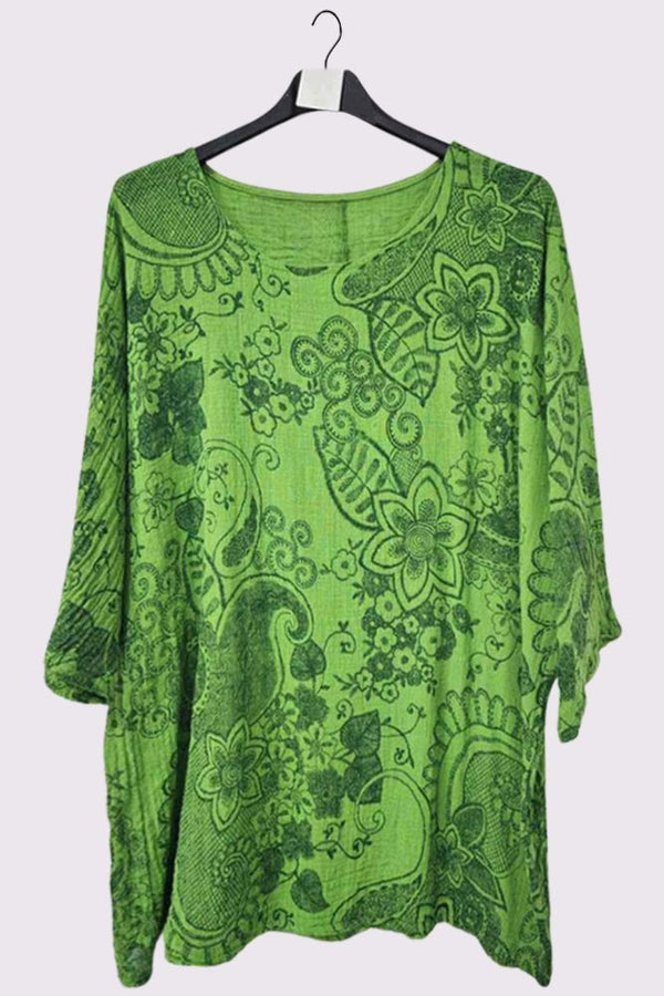 Floral Paisley Print Cotton Top