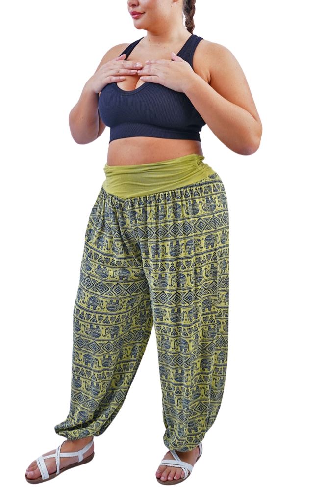 Geometric Elephent Print Harem Oversized Trouser