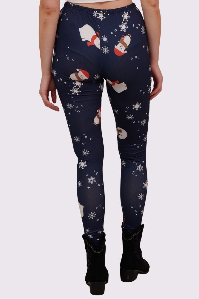 Snowman Scarf Print Christmas Leggings