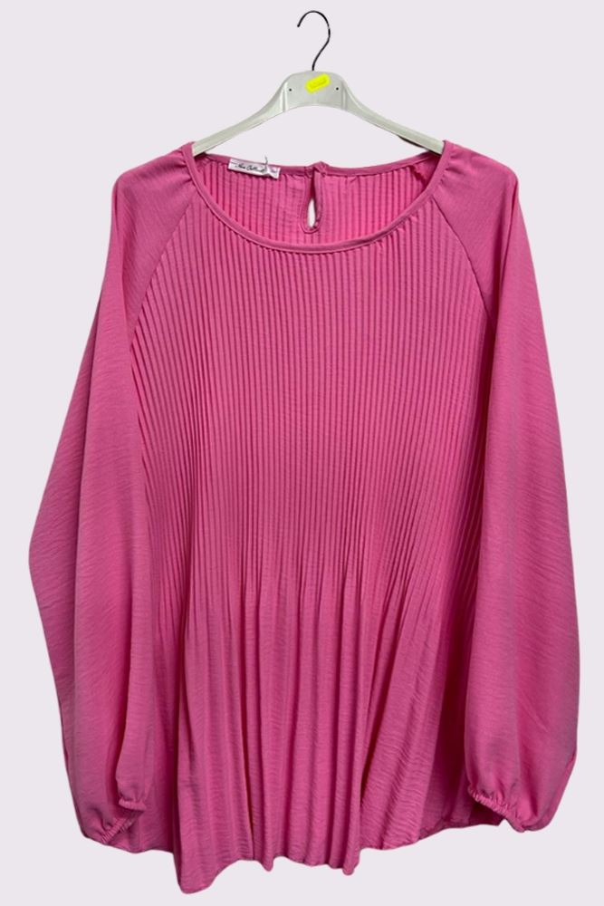 Plain Pleated Elastic Cuff Top