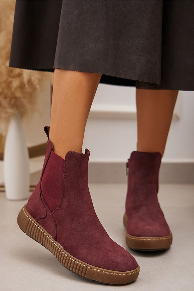 Suede Side Zip Ankle Boot