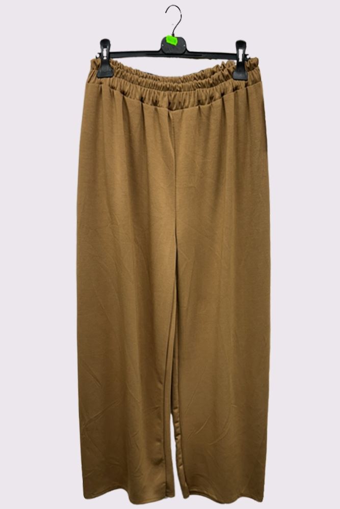 Plain Elasticated Waistband Wide Leg Palazzo