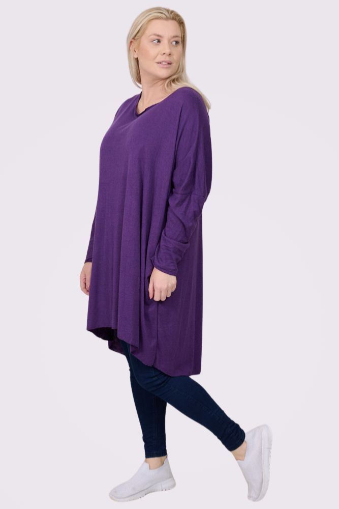 Plain Drop Hem Soft Feel Top