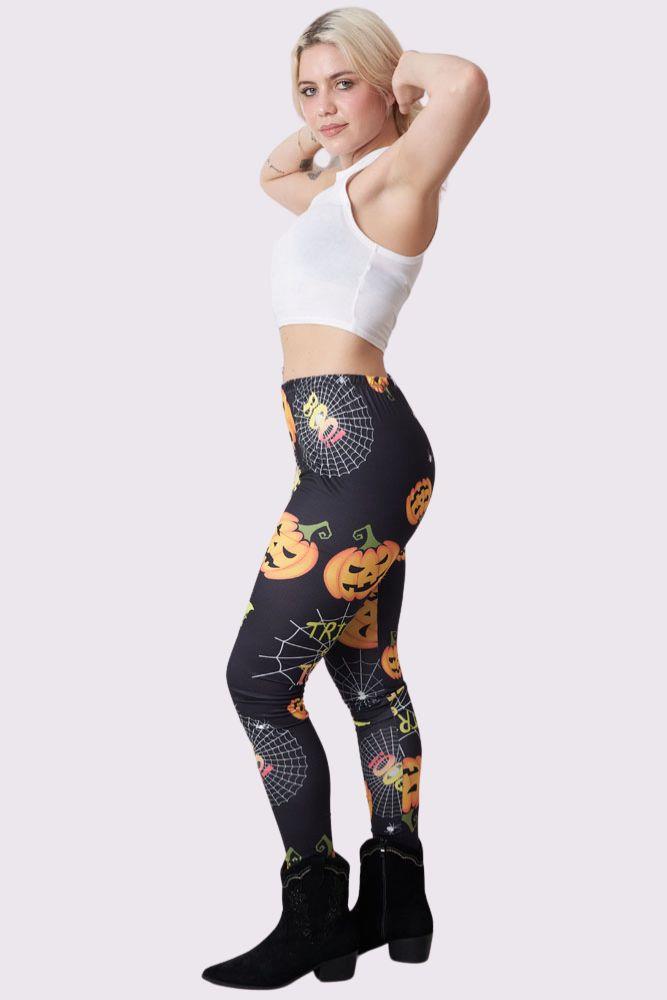 Trktrt Pumpkin Print Halloween Leggings