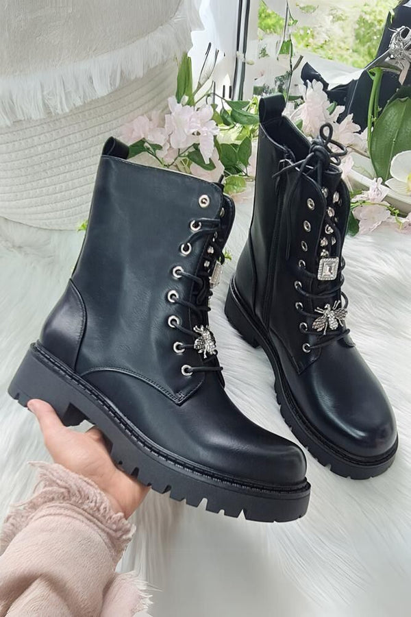 Bee Pin Ankle Boots