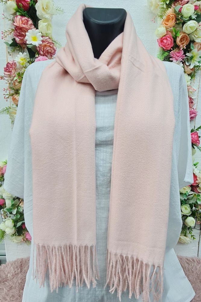 Plain Soft Feel Tassel Scarves