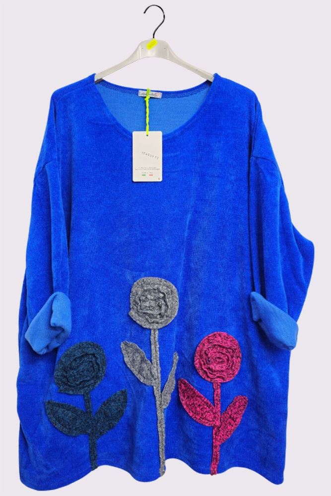 Flower Applique Corduroy Jumper