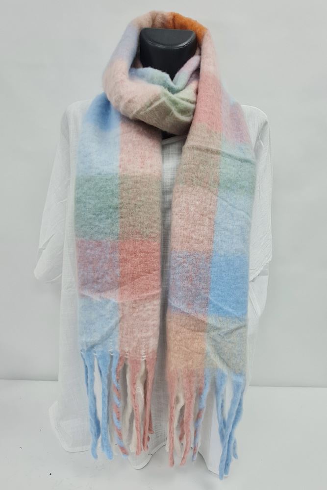 Check Print Soft Feel Tassel Scarves