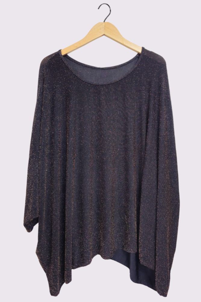 Glitter Oversized Batwing Top