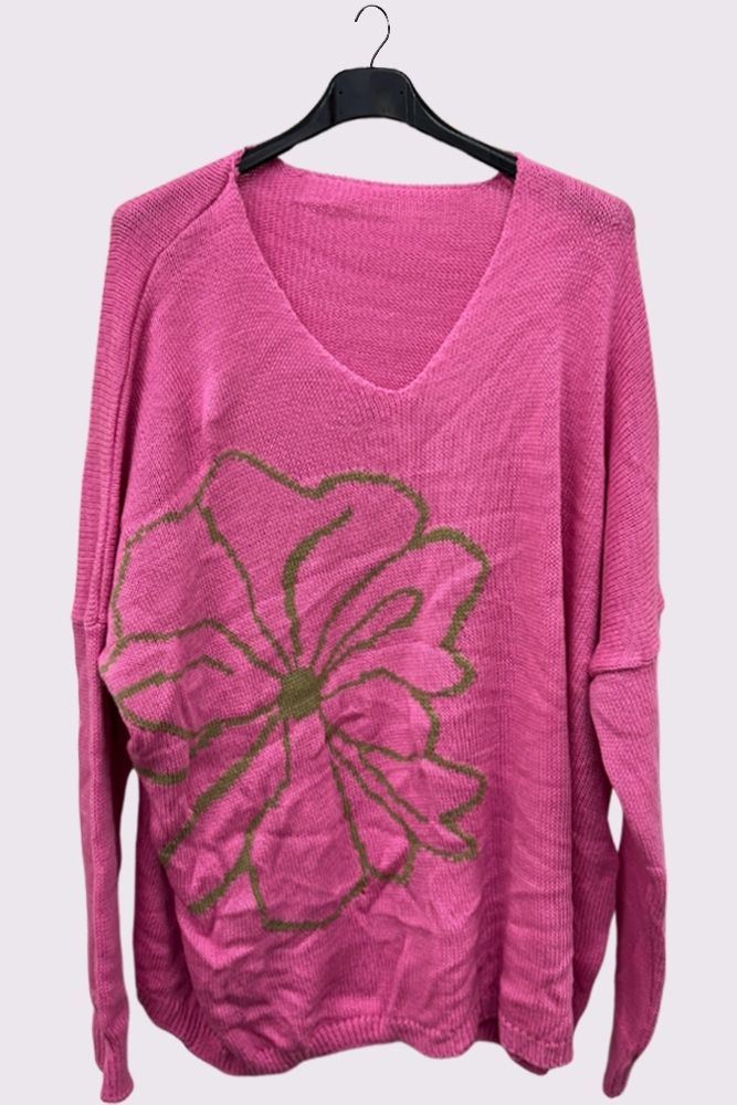 Flower Pattern Knitted Top