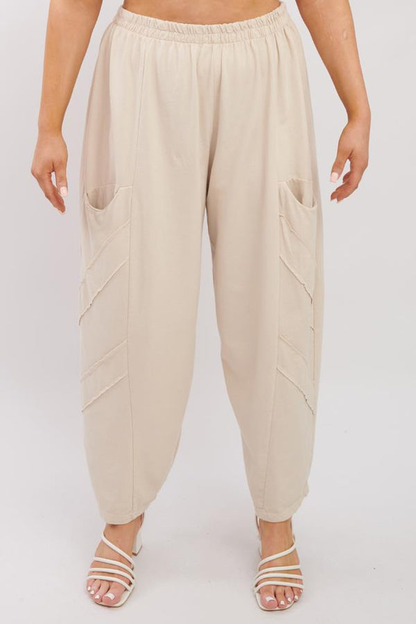 Plain Pocket Side Layered Cotton Trousers