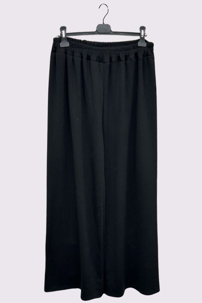 Plain Elasticated Waistband Wide Leg Palazzo