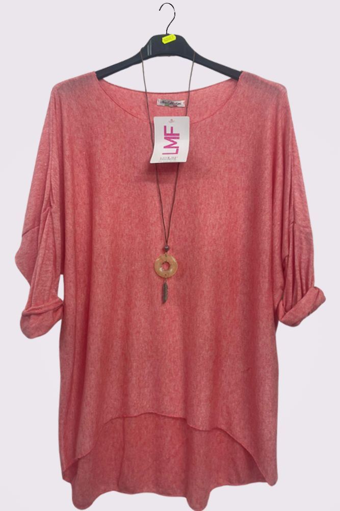 Plain Drop Hem Necklace Top