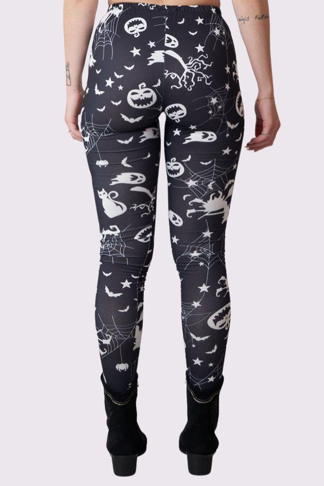 Catgst Pumpkin Print Halloween Leggings