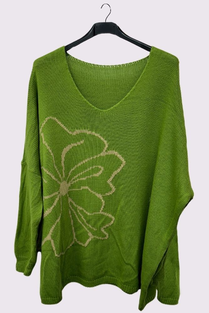 Flower Pattern Knitted Top