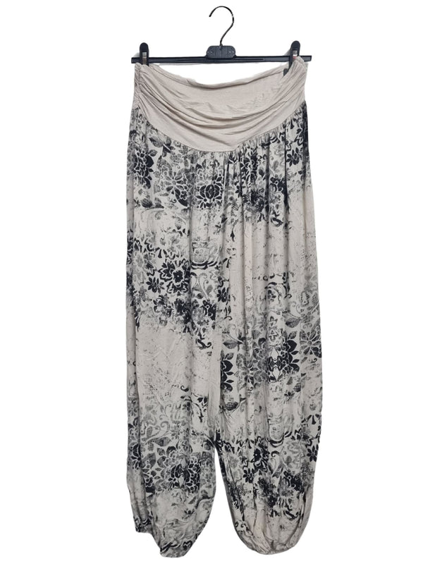 Floral Print Viscose Oversized Harem Pant