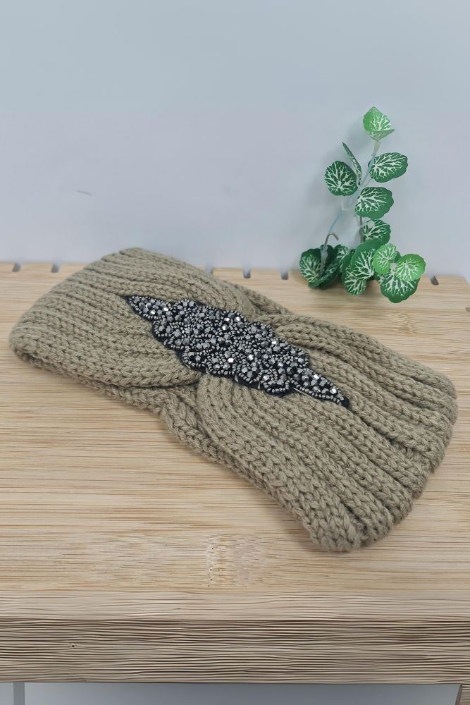 Crochet Knitted Sequin Twist Soft Ear Warmer Headband