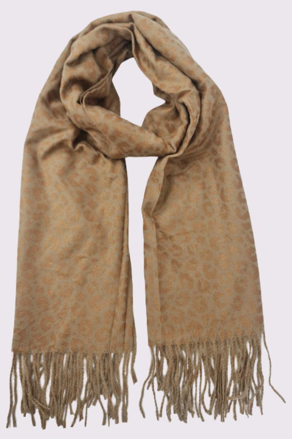 Leopard Print Soft Feel Tassel Scarves