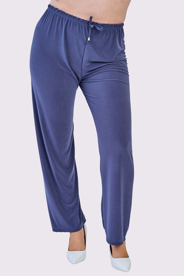 Plain Drawstring Waistband Trousers