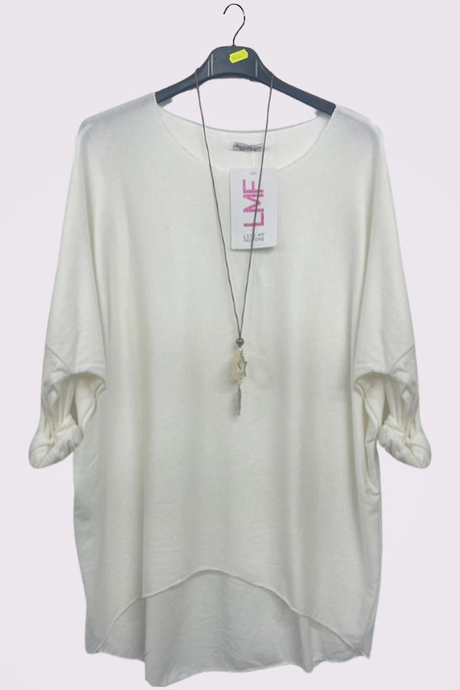 Plain Drop Hem Necklace Top