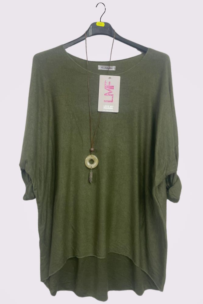 Plain Drop Hem Necklace Top