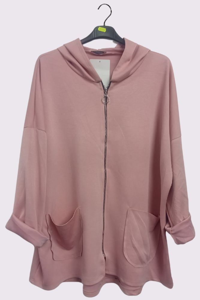 Plain Darwstring Waist Knit Sleeve Hooded Jacket