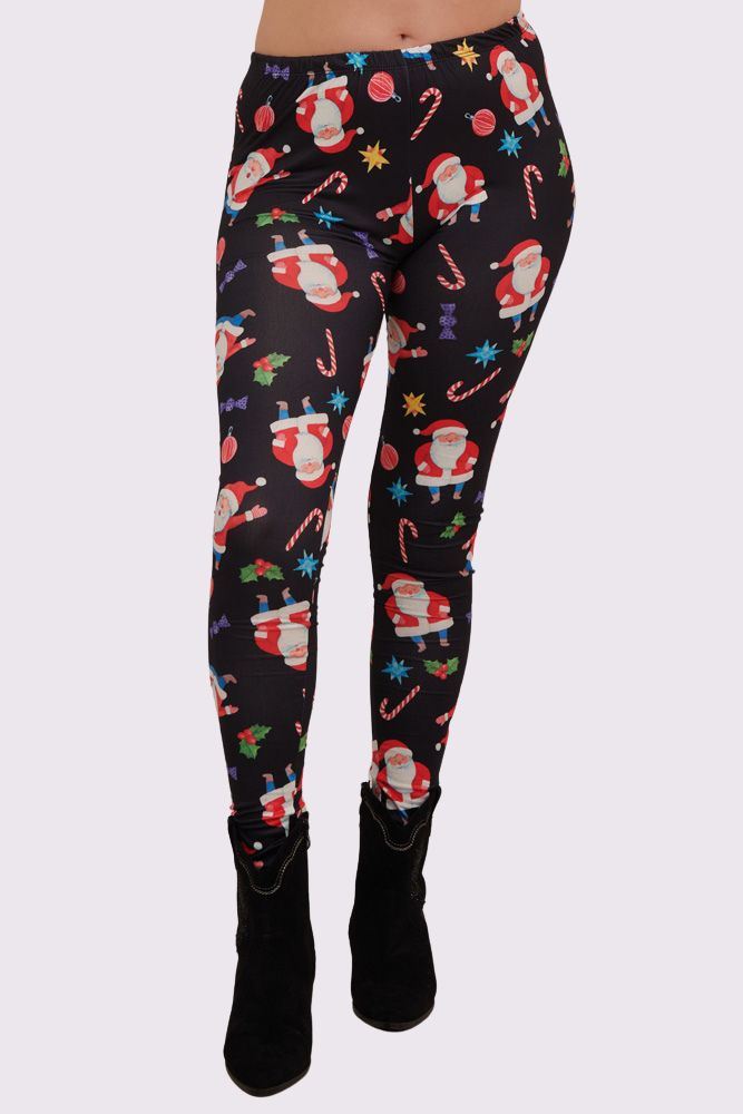 Santa Stick Print XMAS Legging