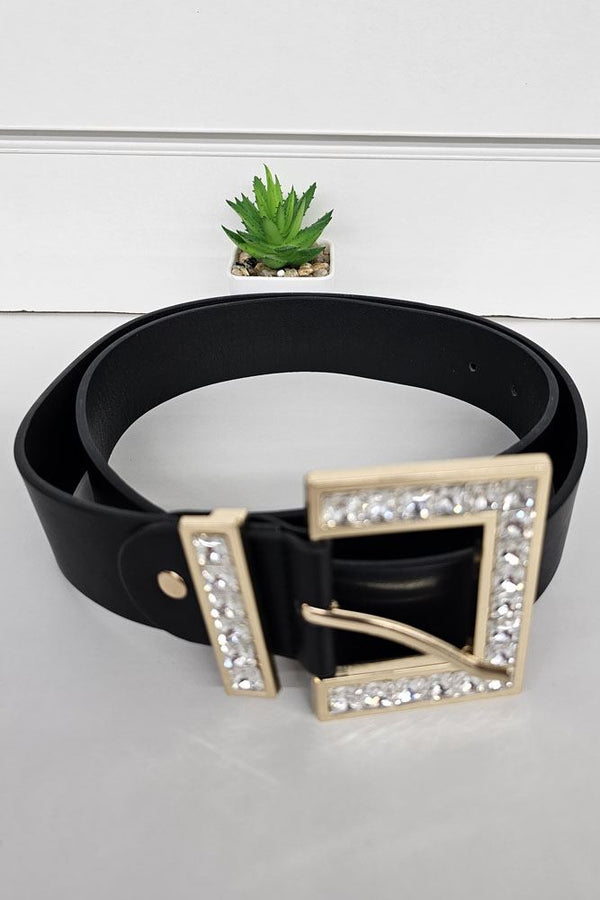 Rhinestone Buckle Belt