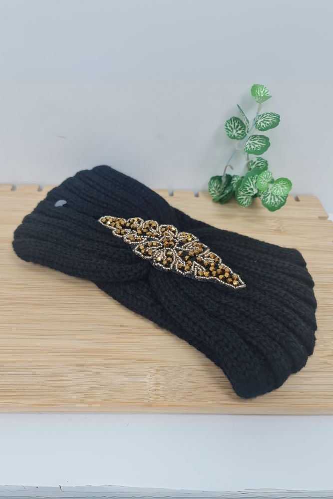 Crochet Knitted Sequin Twist Soft Ear Warmer Headband