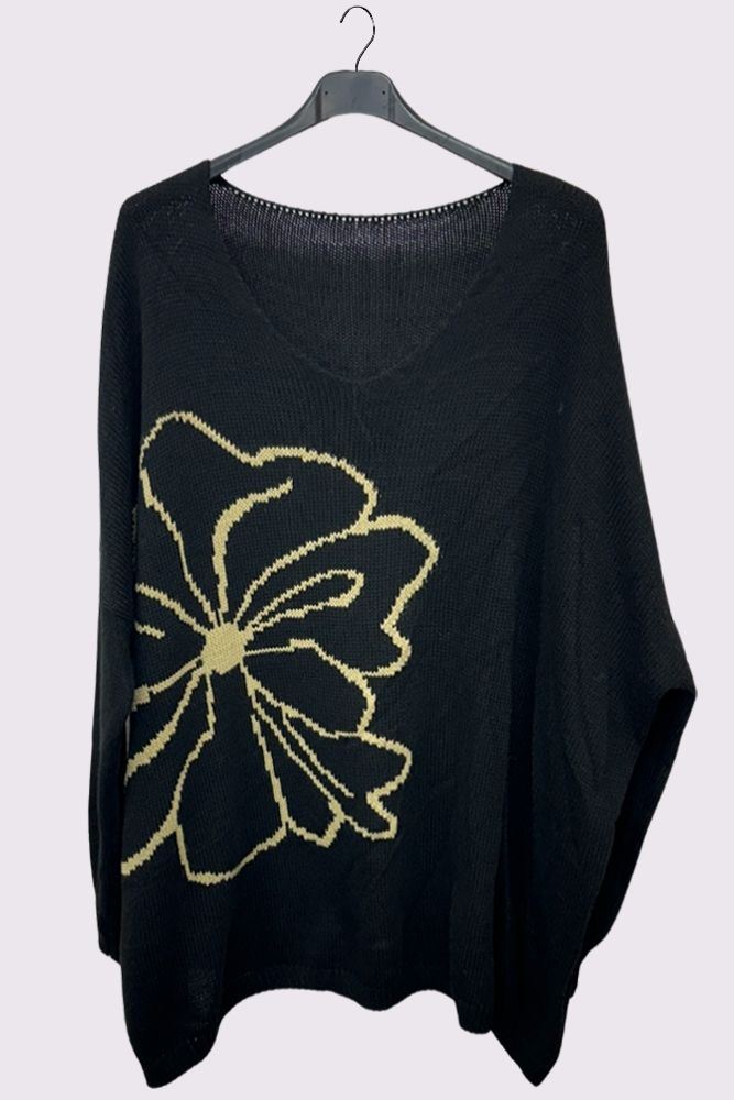 Flower Pattern Knitted Top