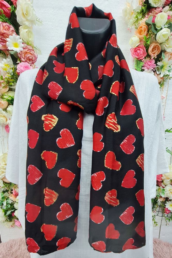 Heart Print Scarves