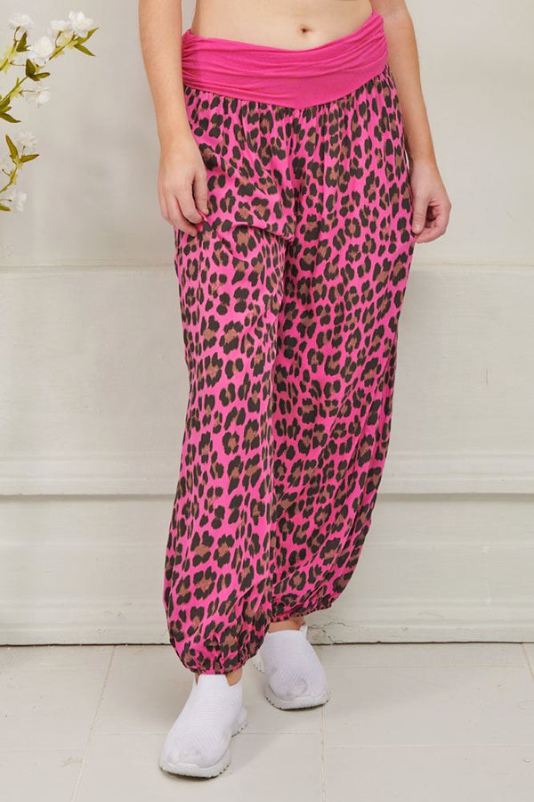 Leopard Print Viscose Harem Pant