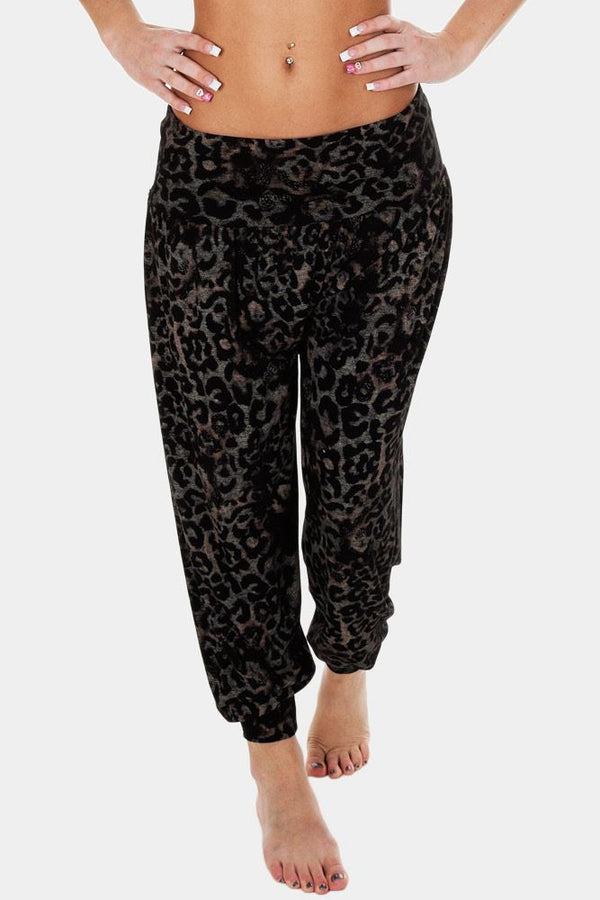 womens Leopard Print Full Length Ali Baba Harem Trousers [Pack of 6]