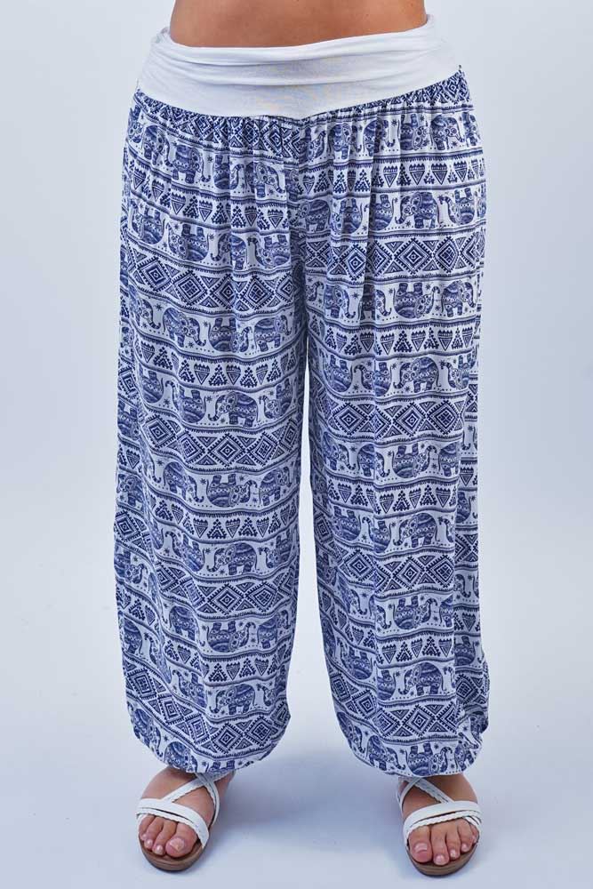 Geometric Elephent Print Harem Oversized Trouser