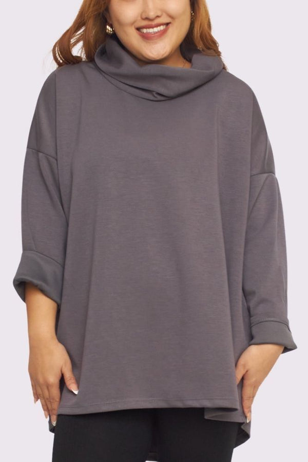 Plain Soft Feel Dip Hem Top