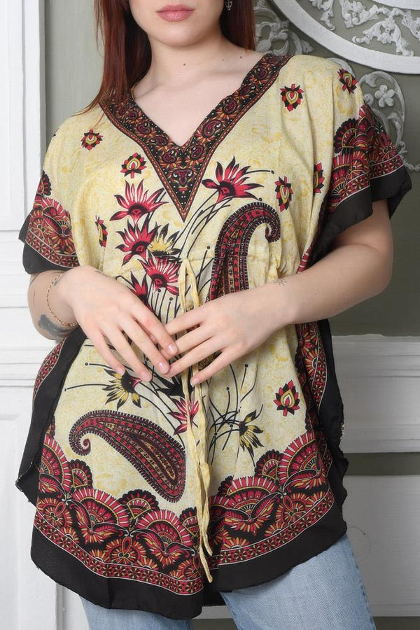 Textured Print Polyester Kaftan