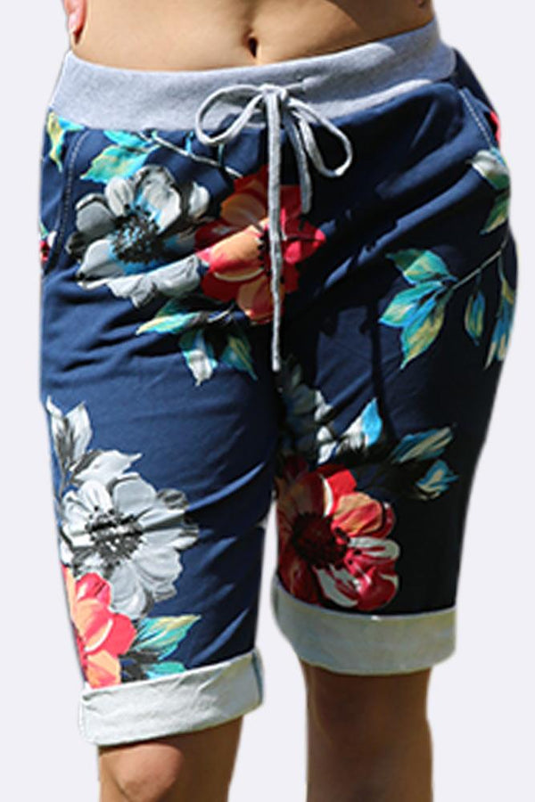 Italian Flower Print 3/4 Trouser