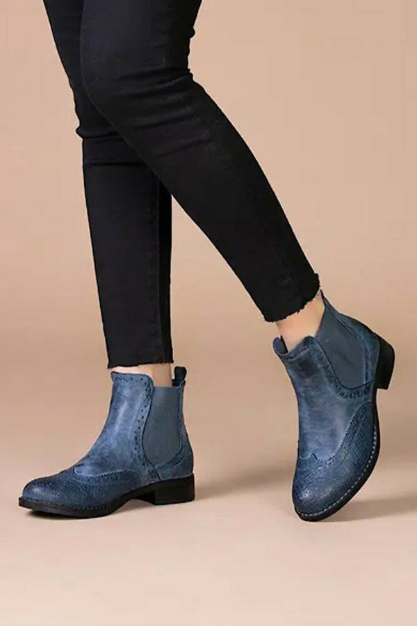 Chelsea Brogue Pull on Ankle Boots