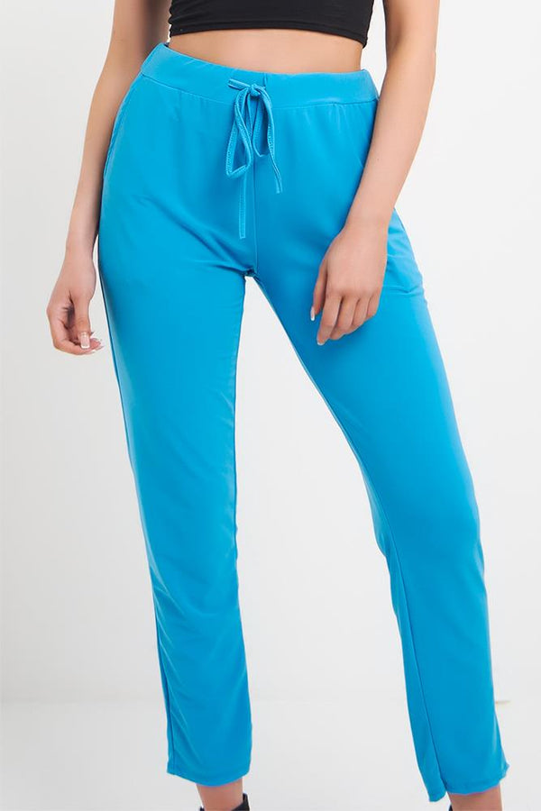 Italian Plain Drawstring Pencil Trousers