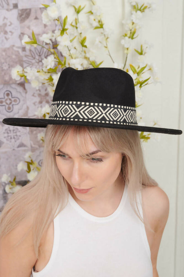 Boho Stripe Pattern Fedora Hat