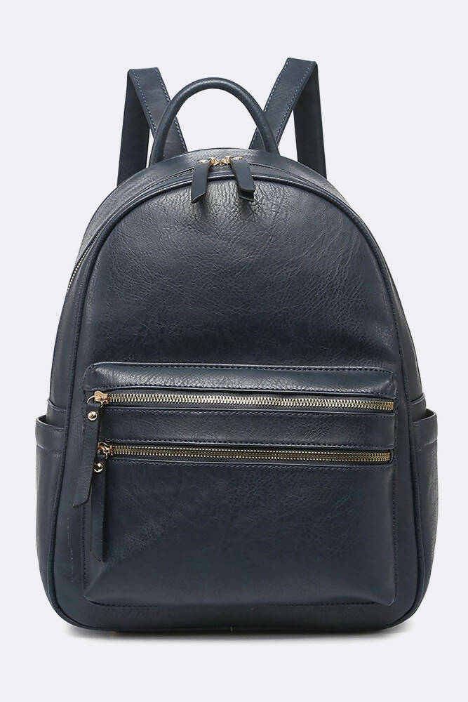 Mini faux sale leather backpack