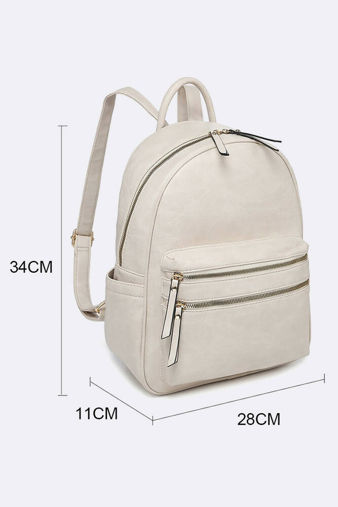 Small white 2025 leather backpack